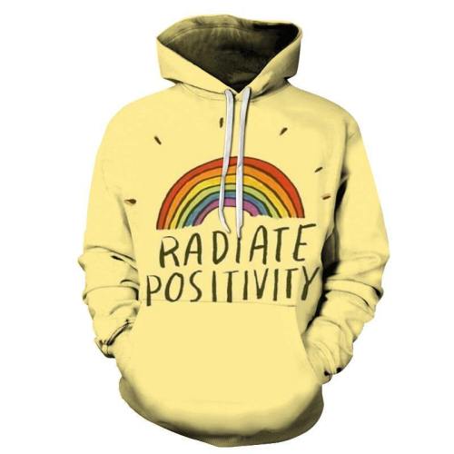 Rainbow Positive Quote 3D Hoodie Sweatshirt Pullover