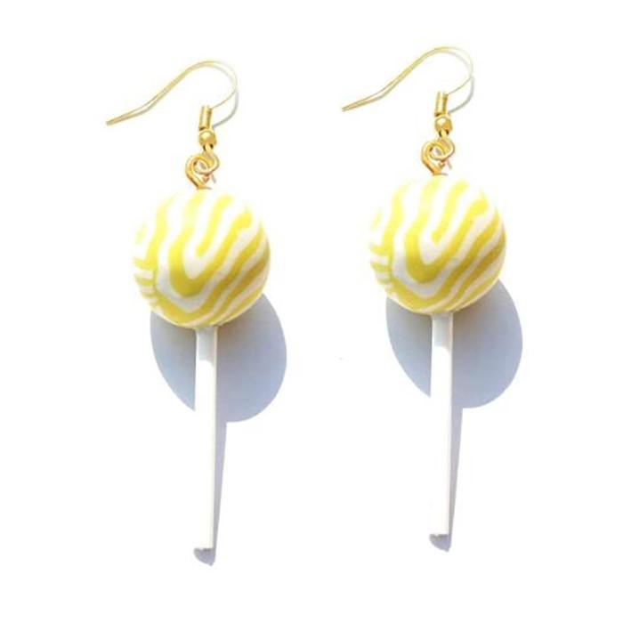 Whimsical Resin Lollipop Drop Earrings