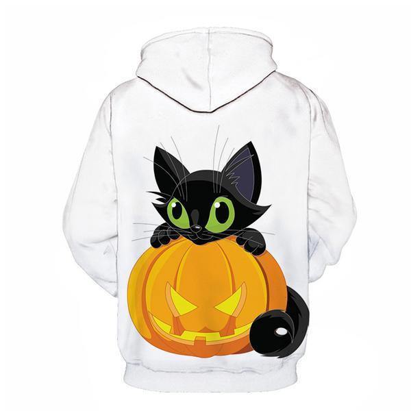 Black Cat On Pumpkin Halloween 3D Sweatshirt