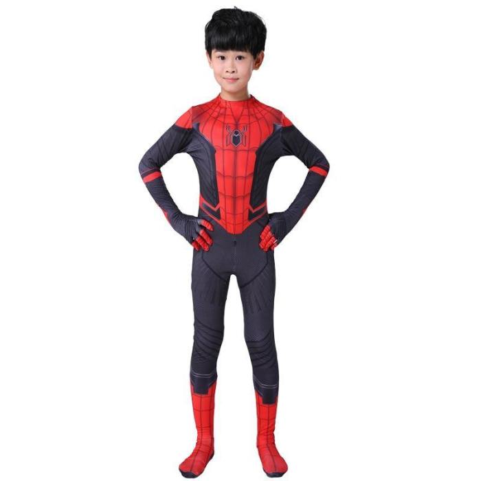 Kids Far From Home Peter Parker Spider Man Cosplay Costumes Bodysuit