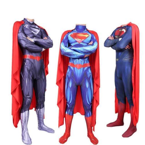 Justice League Superman Zentai Steel Body Task Force Superhero Cosplay Siamese Tights