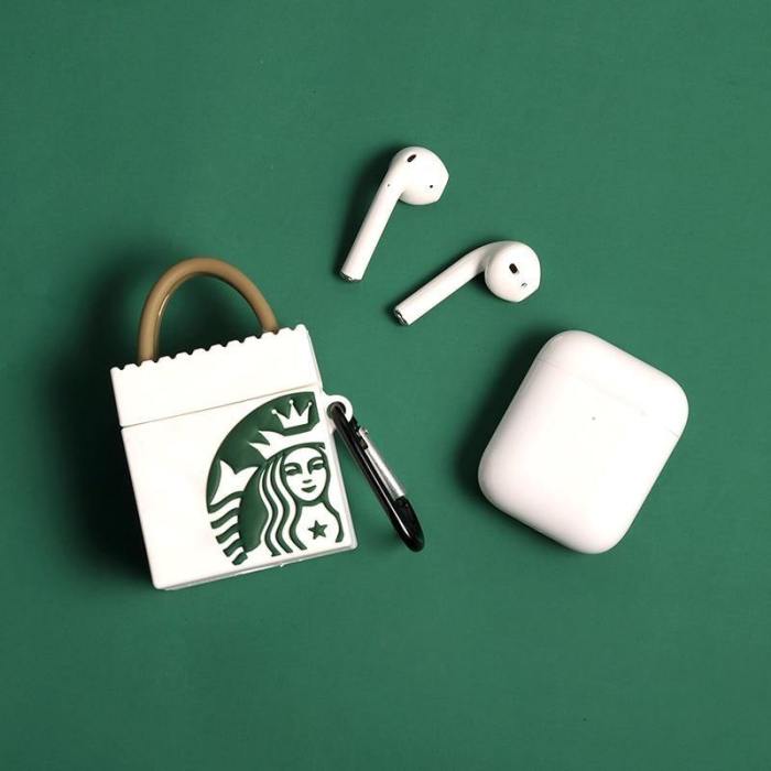 Starbucks Handbag Apple Airpods Protective Case Cover With Key Ring