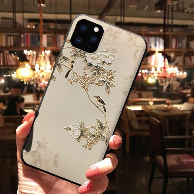 Oriental Lotus Flower Bird Phone Case