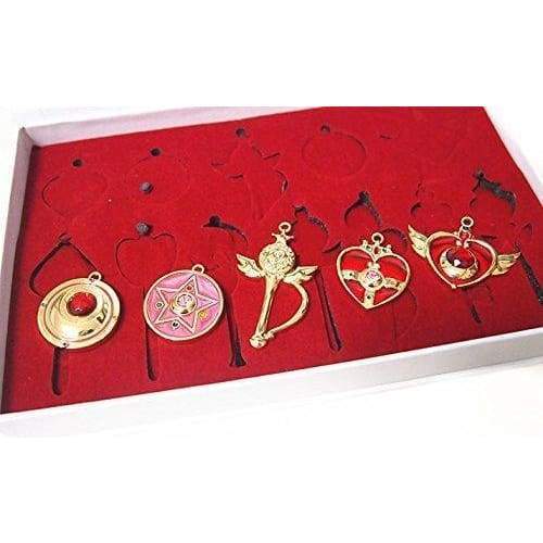 Sailor Moon Cosplay Keychain Pendant Necklace Collection Sets 14Pcs Cosplay Accessories