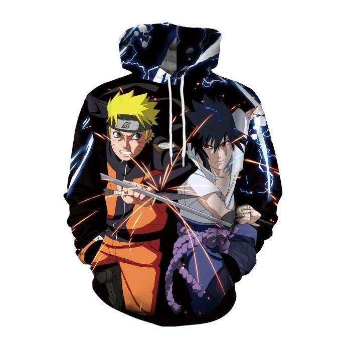 Naruto 3D Hoodie Anime Costume Naruto And Sasuke Sweatshirt