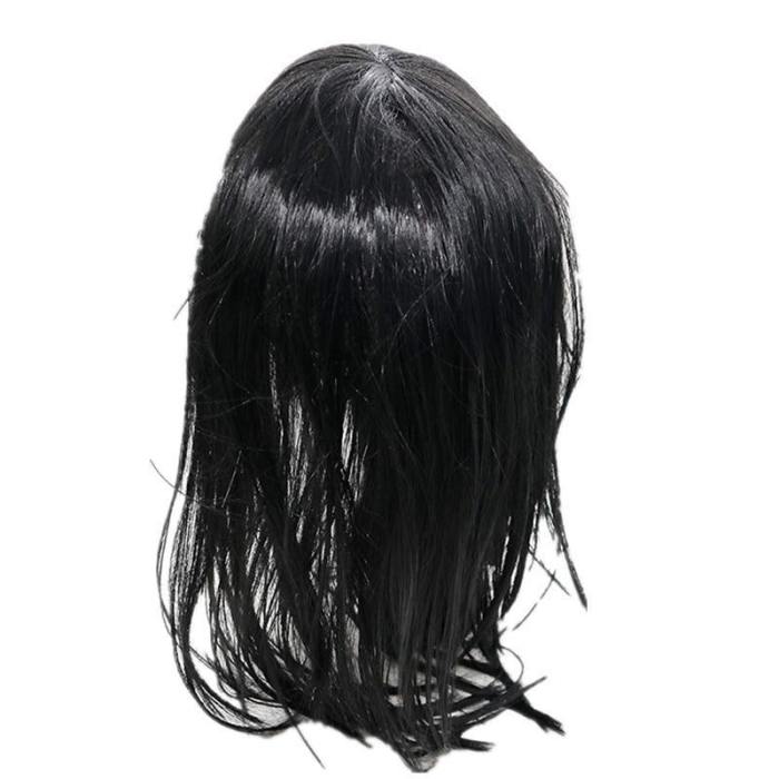 Death Hacking Momo Scary Latex Mask Ghost Long Wig Halloween Cosplay