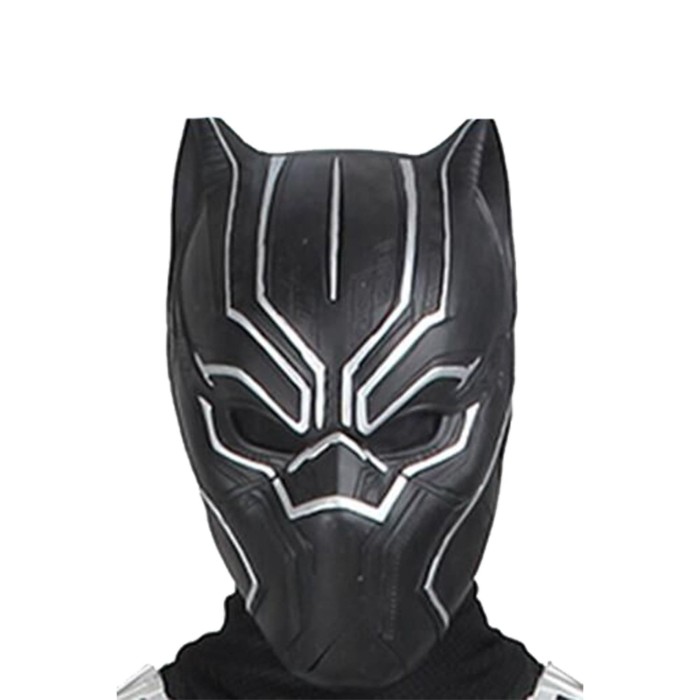 Marvel  Black Panther T‘Challa Outfit Jumpsuit Halloween Cosplay Costume+Mask+Shoes Whole Set