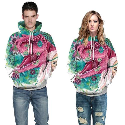 Mens Hoodies 3D Printed The Mouth Of Crocodile Printing Hooded