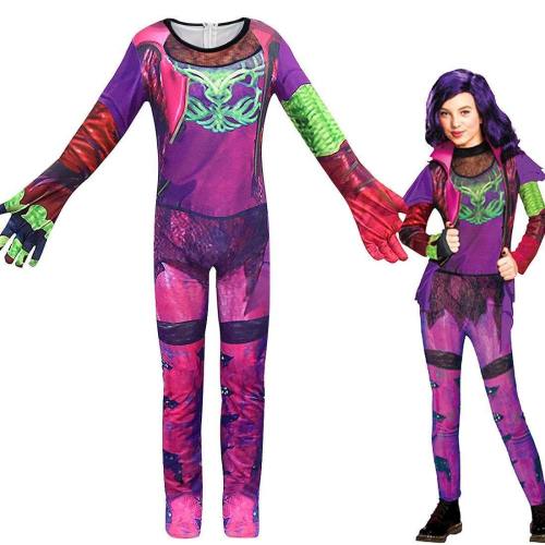 Descendants 3 Evie Jumpsuits Cosplay Costume For Kids Girls Halloween Carnival Dress