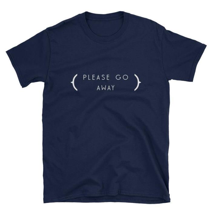  Please Go Away  Short-Sleeve Unisex T-Shirt (Black/Navy)