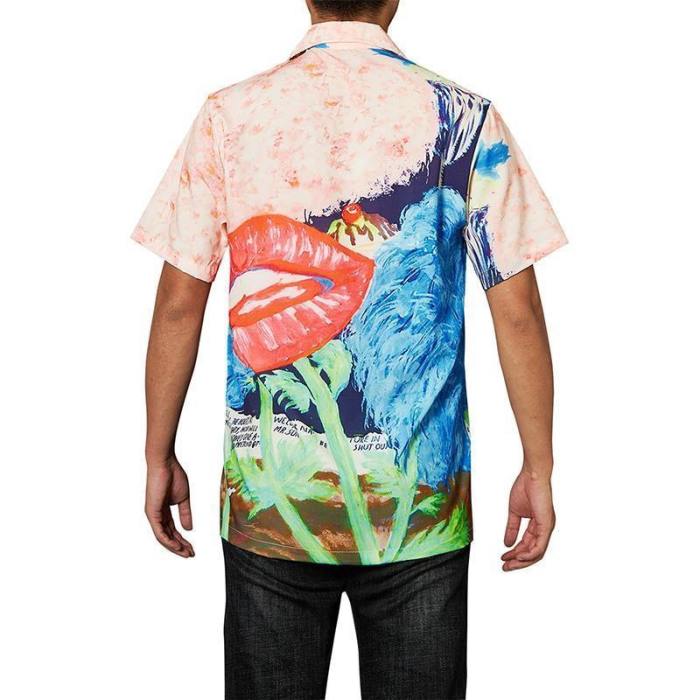 Men'S Hawaiian Shirts Art Painted Oil Painting Printed
