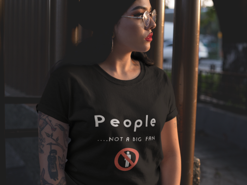  People... Not A Big Fan  Short-Sleeve Unisex T-Shirt (Black/Navy)