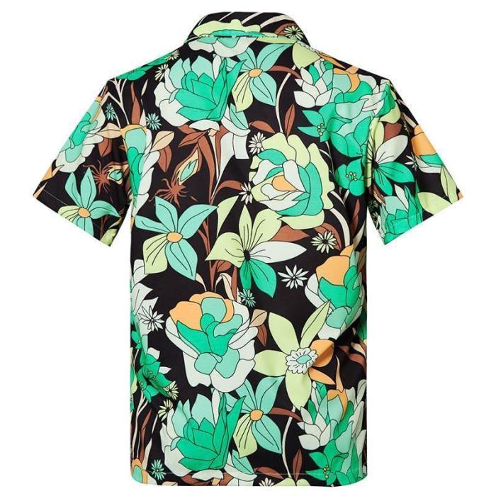 Men'S Hawaiian Shirts Flowers Printed