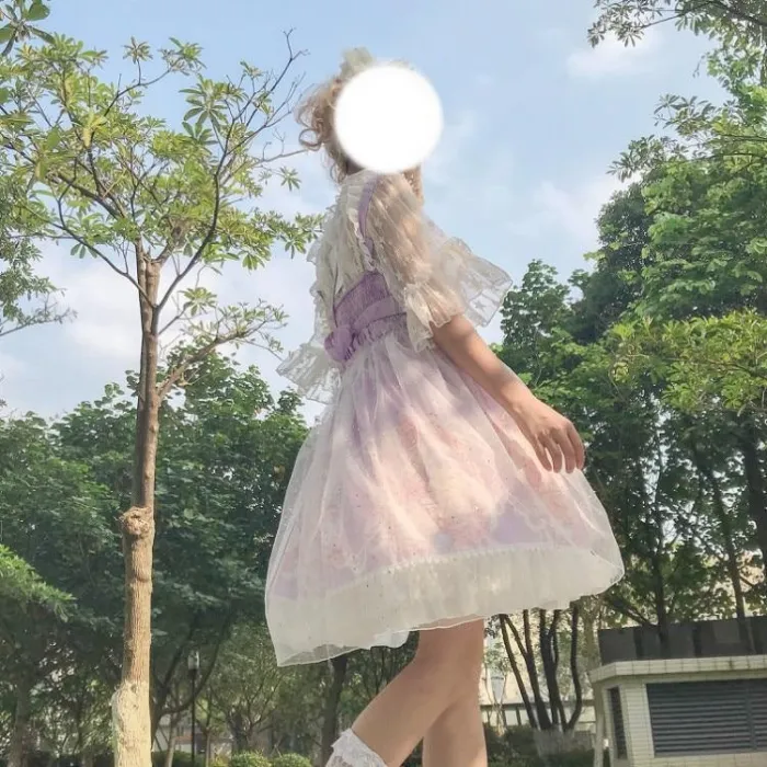 Kawaii Japanese Lolita Jsk Soft Sister Wind Cute Bow Cat Sweet Dress