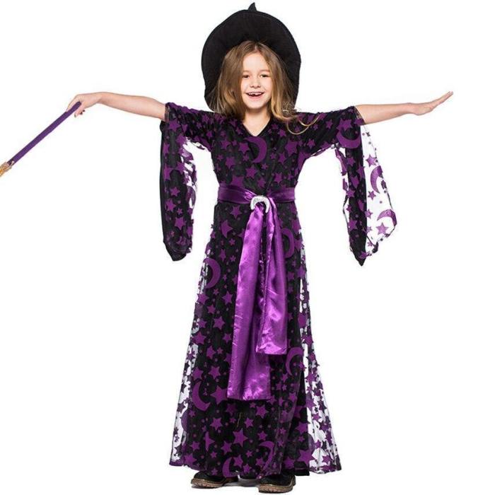 Witch Dress Halloween Costumes Cosplay Girls Stage Performance Clothing