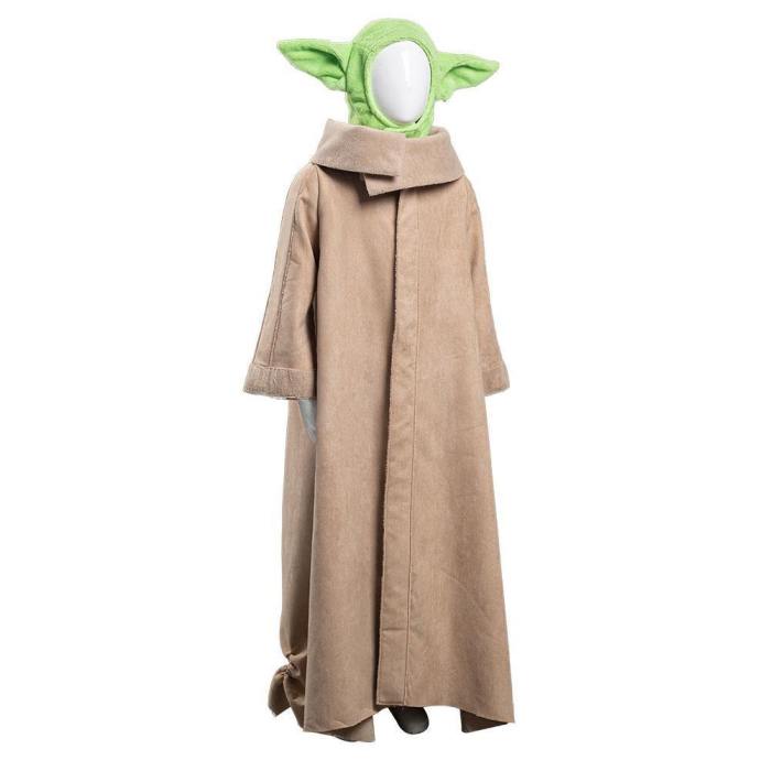 The Mandalorian -Baby Yoda Robe Hat Outfits Halloween Carnival Suit Cosplay Costume