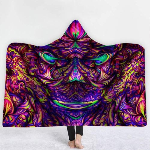 Hypnotic Illusion Hooded Blanket