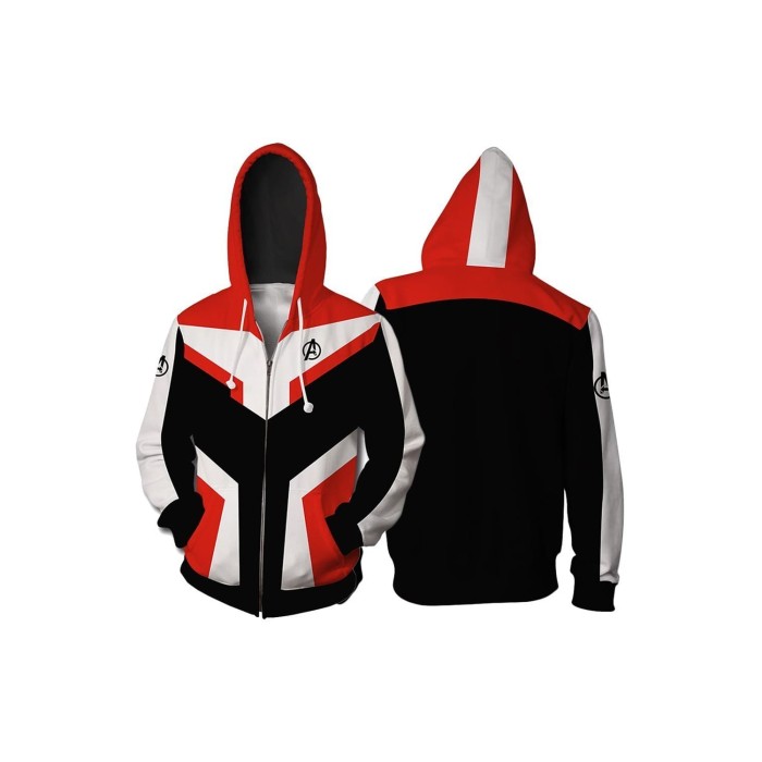 Teen Hoodie Avengers 4 Endgame Quantum Realm Suit Zip Up Jacket Sweatshirt For Adults Unisex