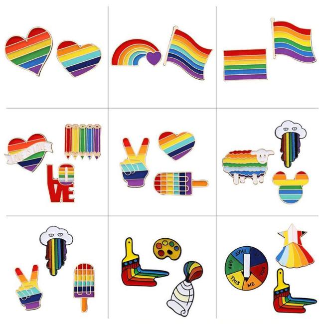 Rainbow Pride Enamel Brooch Pins Set