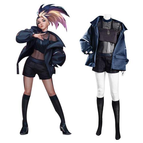 League Of Legends Lol Kda Groups Akali The Rogue Assassin Coat Vest Outfits Halloween Carnival Suit Cosplay Costume
