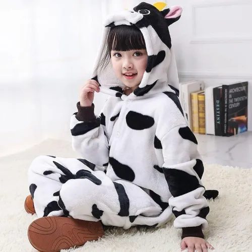 Child Romper Cute Cow Costume For Kids Onesie Pajamas For Girls Boys