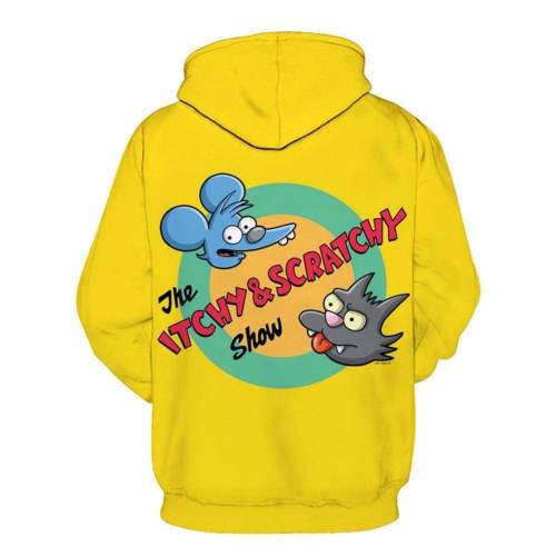 The Simpsons Hoodie - Itchy Scratchy Pullover Hoodie