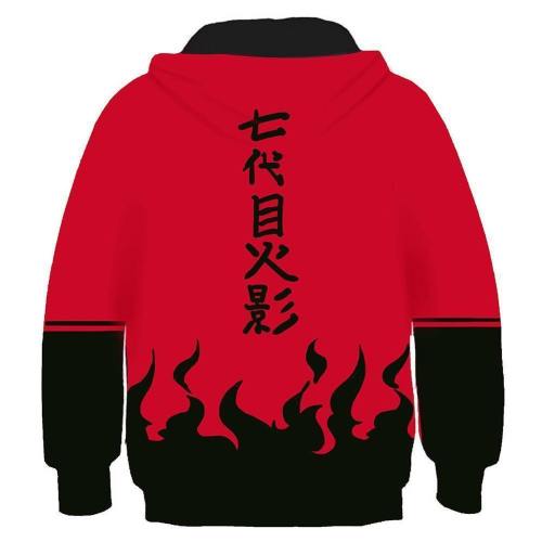 Kids 7Th Hokage Hoodies Naruto Pullover 3D Print Jacket Sweatshirt