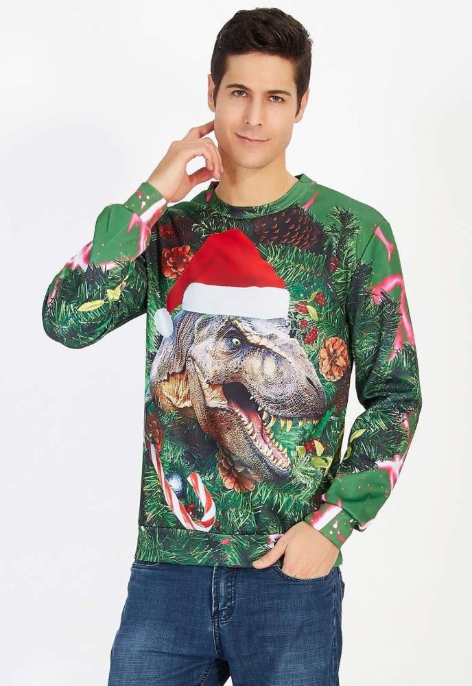 Christmas Dinosaur Pullover Sweatshirts