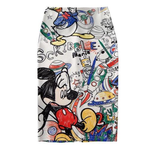 New Women'S Pencil Skirt Graphic Printing High Waist Slim Skirts