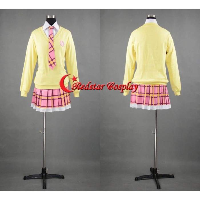 Noragami Pink Hair God Kofuku Uniform Cosplay Costume Custom In Sizes