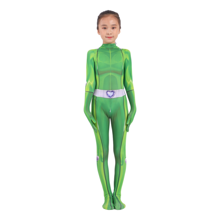 Kids Girls Totally Spies Cosplay Costume Zentai Suit Bodysuit Jumpsuit