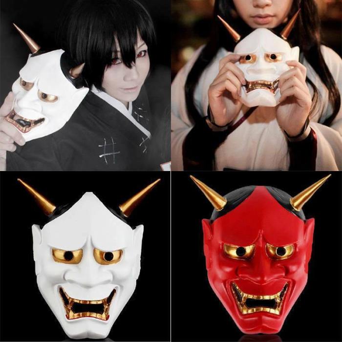 Vintage Buddhist Evil Oni Noh Hannya Halloween Costume Horror Masks