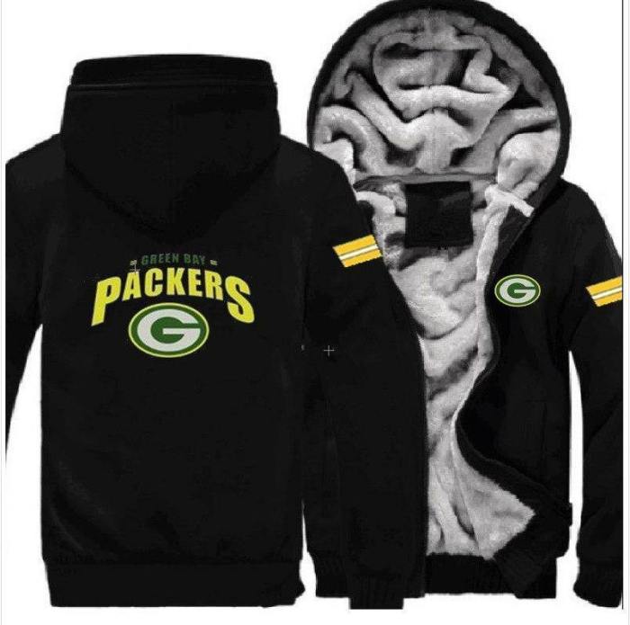 Green Bay Packers Casual Hooded Warm Sweatshirts Male Thicken Tracksuit
