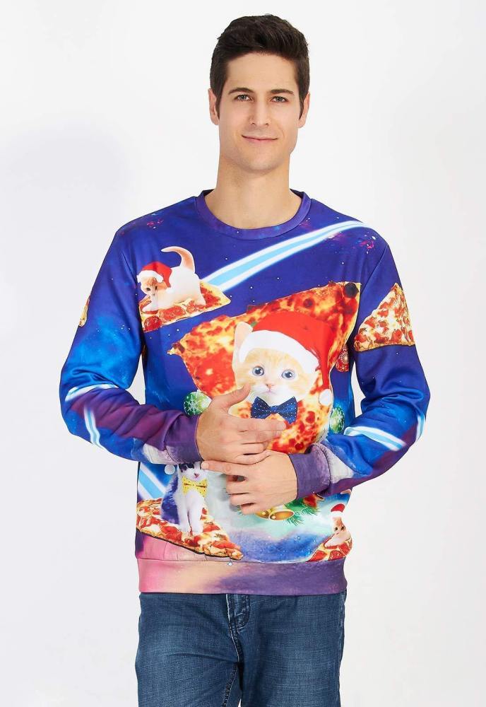 Pizza Cat Shirt Juniors Ugly Christmas Sweater
