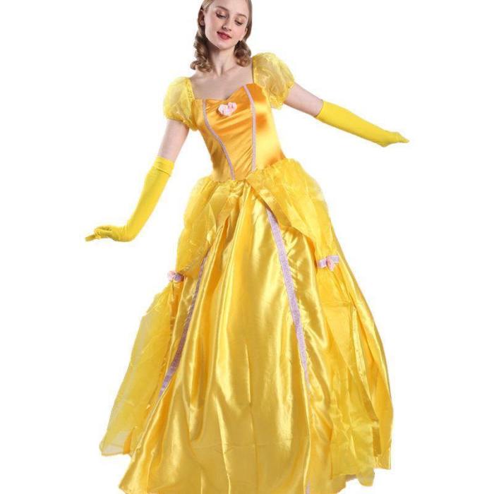 Beauty And The Beast Bella Dress Costume Halloween Cosplay