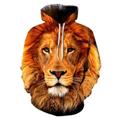 Powerful Lion Face 3D - Sweatshirt, Hoodie, Pullover