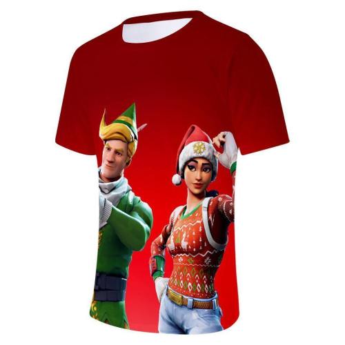 Game Fortnite Battle Royale Christmas Cosplay Short Sleeved T-Shirt