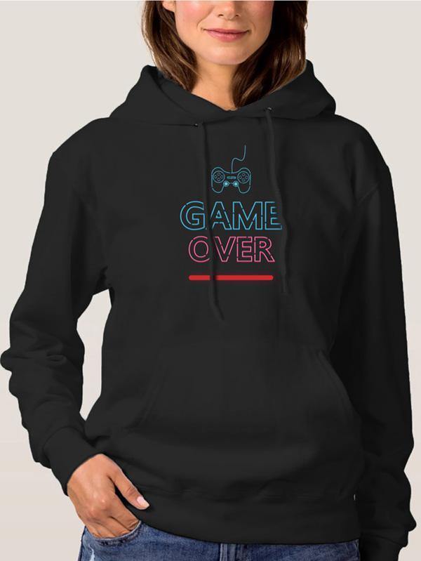 Game Over Graphic Hoodie For Men Women