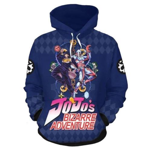 Unisex Jojo'S Bizarre Adventure Hoodies Higashikata Josuke Printed Pullover Jacket Sweatshirt