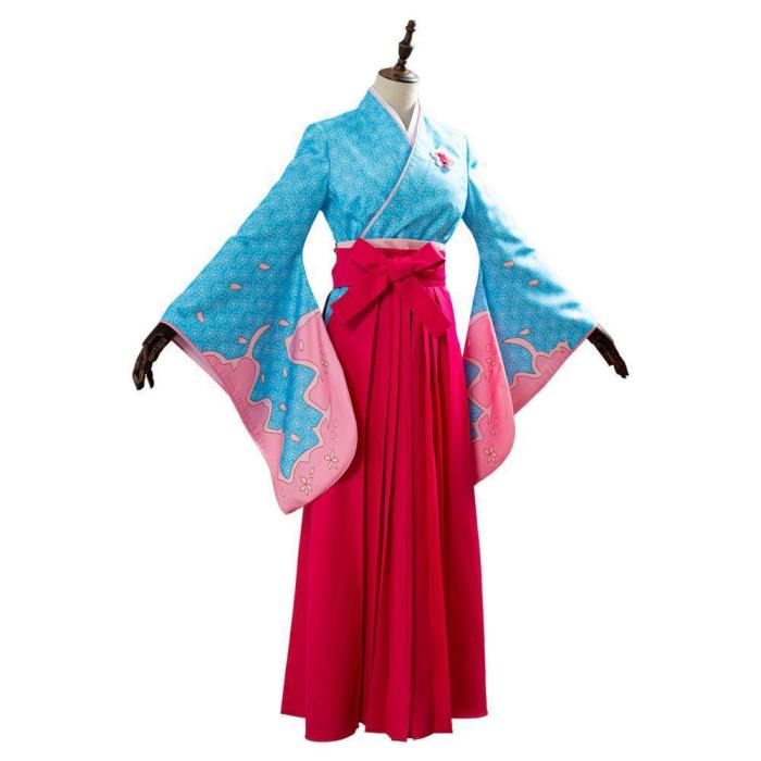 Project Sakura War Amamiya Sakura Women Kimono Cosplay Costume