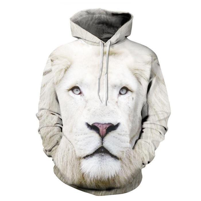 3D Print Hoodie - Realistic Lion Pattern Pullover Hoodie
