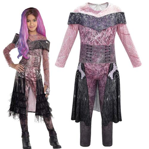 Descendants 2 Mal Bertha Maleficent Cosplay Cosplay Jumpsuits Halloween Costume For Kids
