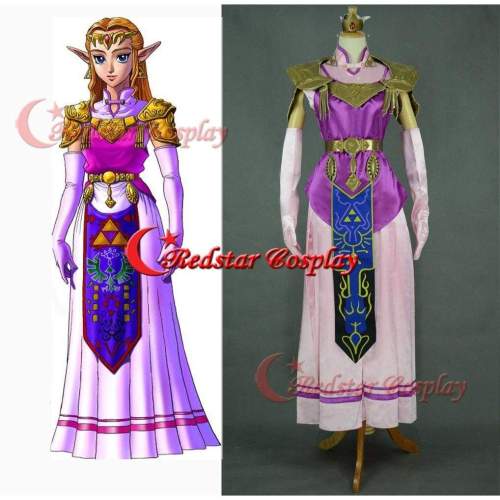 Princess Zelda Cosplay Costume (Purple) From The Legend Of Zelda: Twilight Princess Custom In Any Size