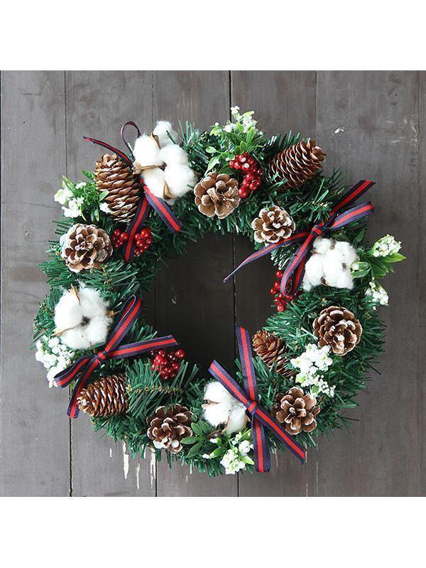 12 Inches Artificial Christmas Merry Christmas Door Wreath