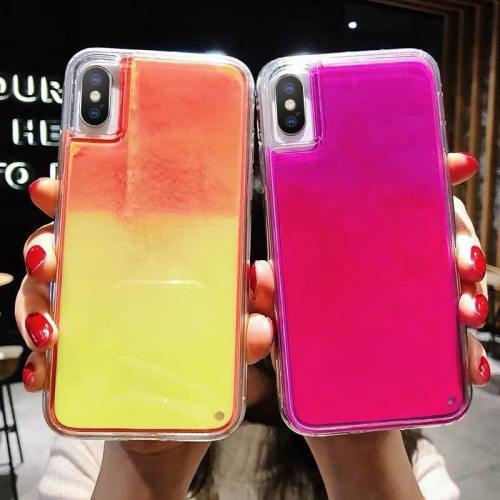 New Gradient Neon Liquid Quicksand Phone Case