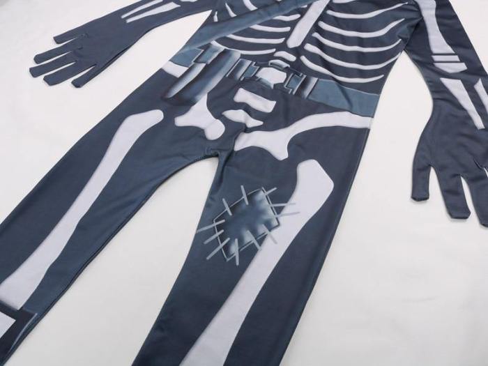 Fortnite Skull Trooper Cosplay Costume Kids Halloween Skeleton Outfit