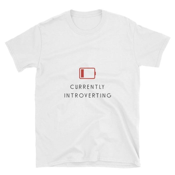  Currently Introverting  Short-Sleeve Unisex T-Shirt (White)