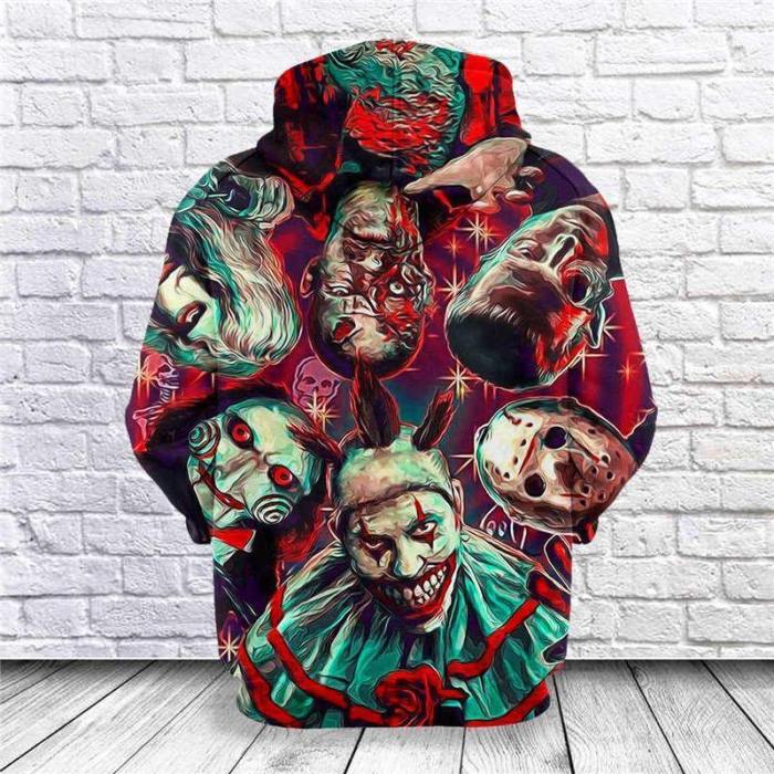 Michael Myers Mask Meet Jason 3D Printed Sweatshirt Halloween Horror Movie Long Sleeve Streetwear Hoodies