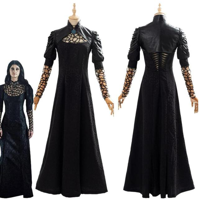 The Witcher Yennefer Party Black Long Dress Cosplay Costume