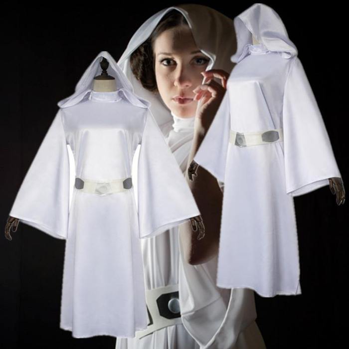 Star Wars Princess Leia Costume Leia White Dress Cosplay Costume